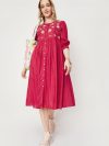 Women’s Embroidered Midi Dress – Elegant & Stylish Dress