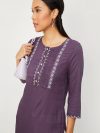 Women Embroidered Straight Kurta