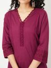 Women Schiffli Straight Kurta