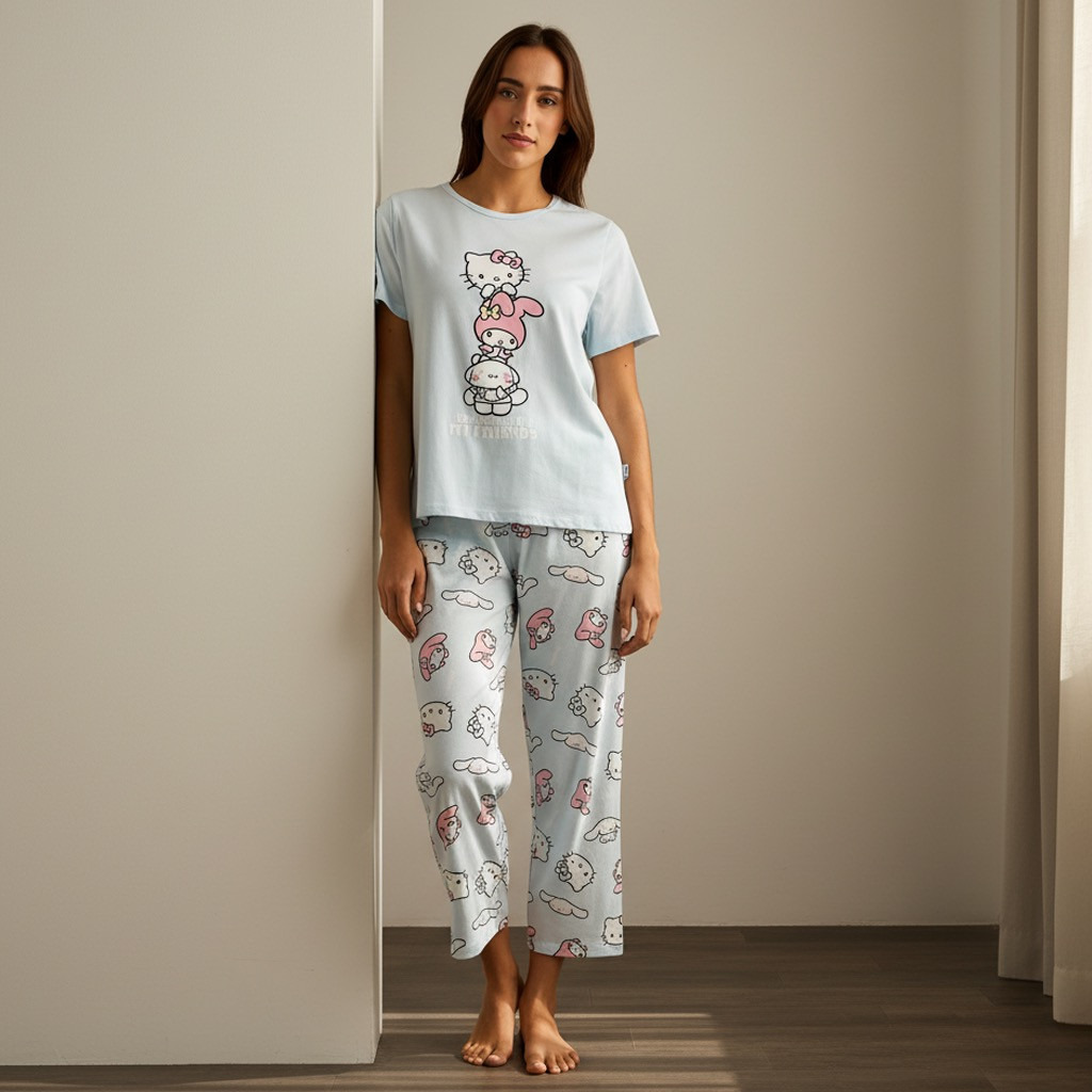 Hello Kitty and Friends Print Pyjama Set