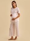 Floral Print Ribbed Maternity Pyjama Set