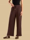 Pintuck Detail Modal Wide Leg Tracks Pants