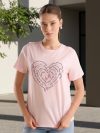 Slogan Heart Print T-shirt