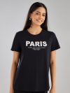 Black Printed T-shirt for Women – Casual & Trendy Top