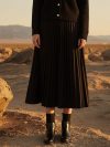Pleated Suede Skirt for Women