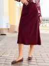 Plain A-line Midi Skirt