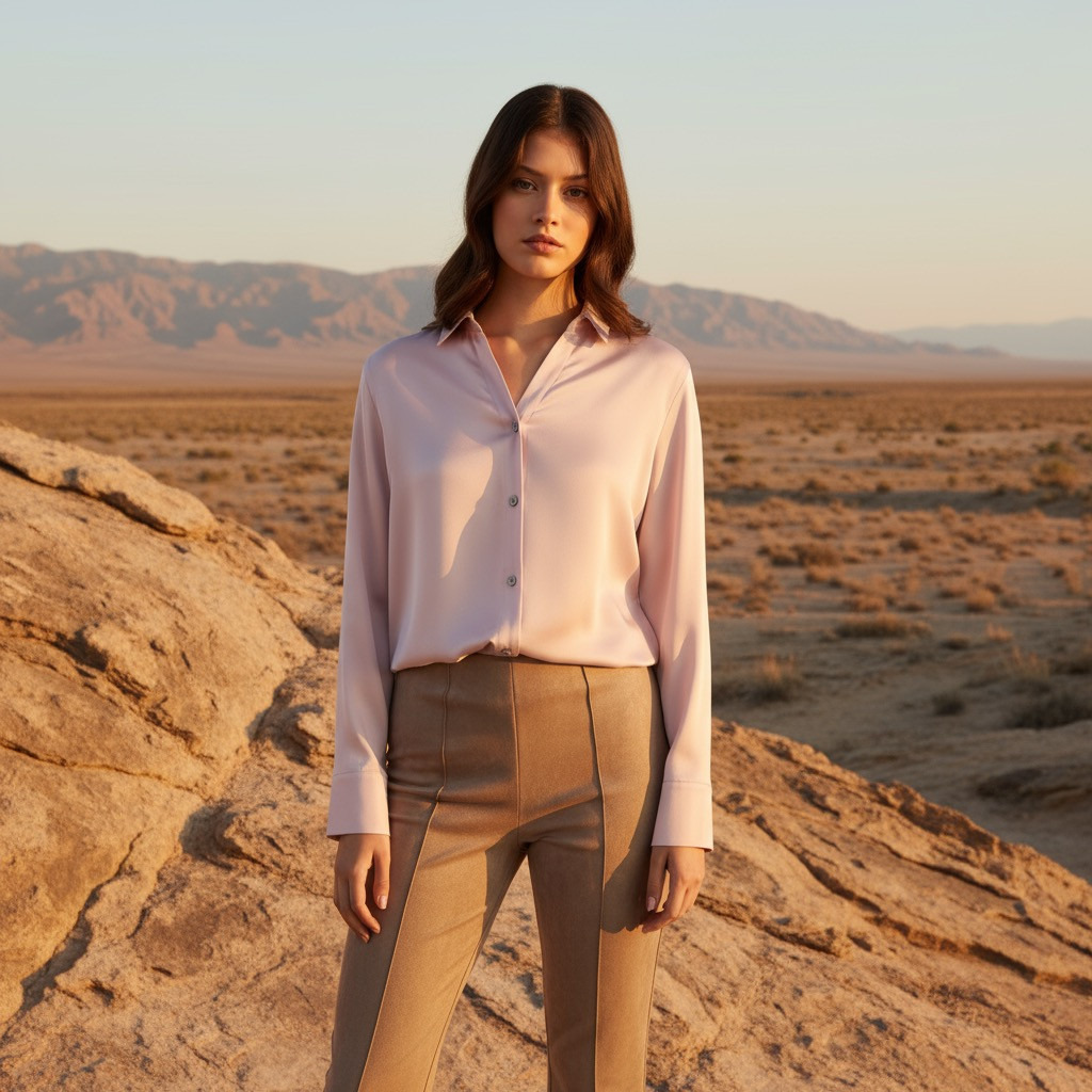 Plain Oversized Satin Shirt