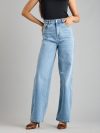 Plain Stretchable Wide Leg Jeans