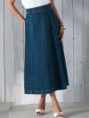Denim Cloche Skirt with Belt
